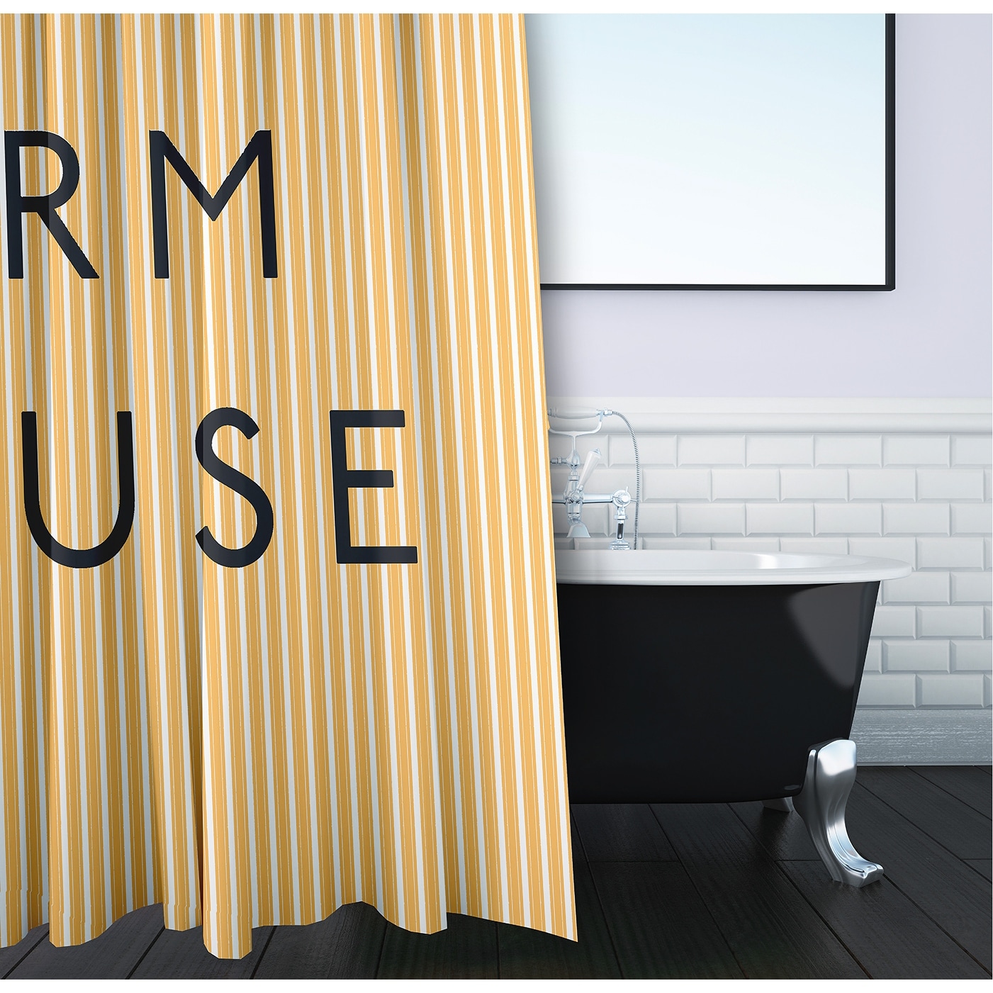 Farmhouse Ticking Shower Curtain