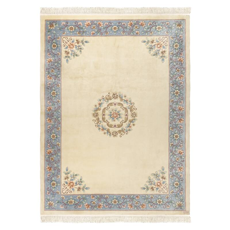 Gertmenian Oriental Estate Traditional Oriental Floral Border Metallion Hand Knot Wool Area Rug Collection