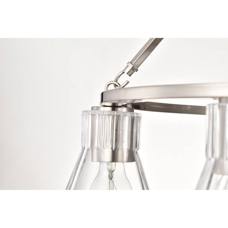 Gianna 6 Light Chandelier Brushed Nickel Finish Clear Glass - Brushed Nickel