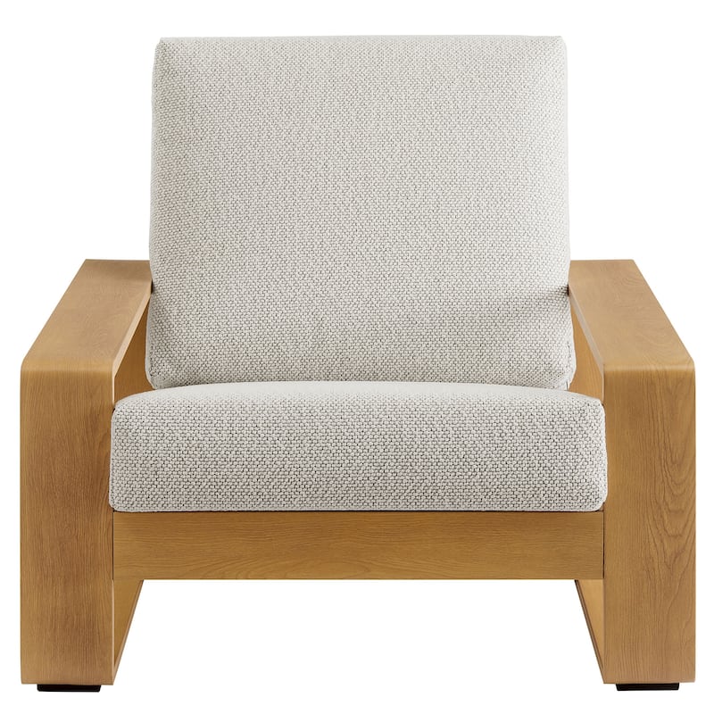 Lirienne Outdoor Patio Aluminum Faux Wood Armchairs Set of 2