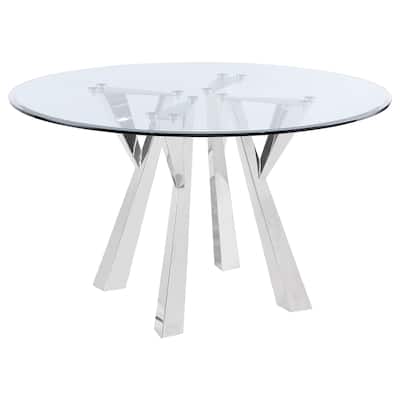 Alaia Clear Glass Top Dining Table Chrome