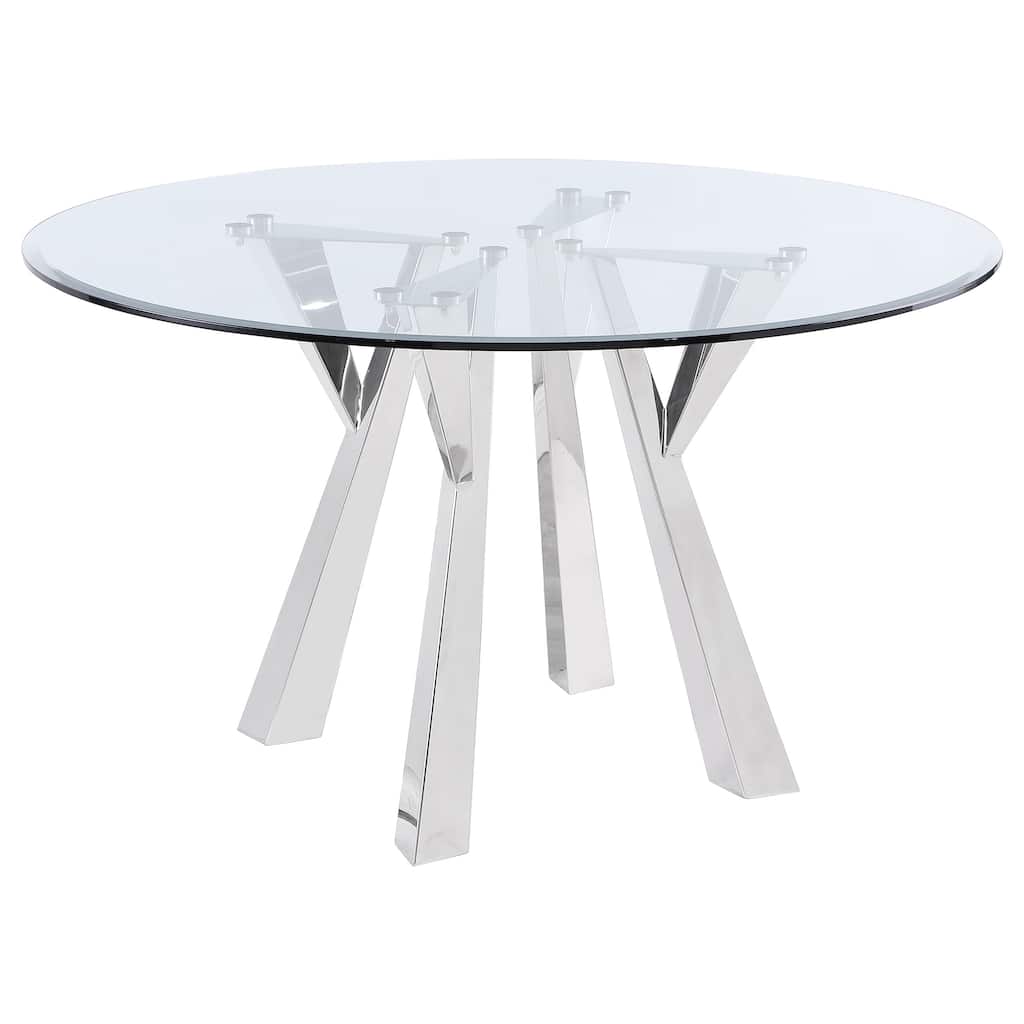 Alaia Clear Glass Top Dining Table Chrome