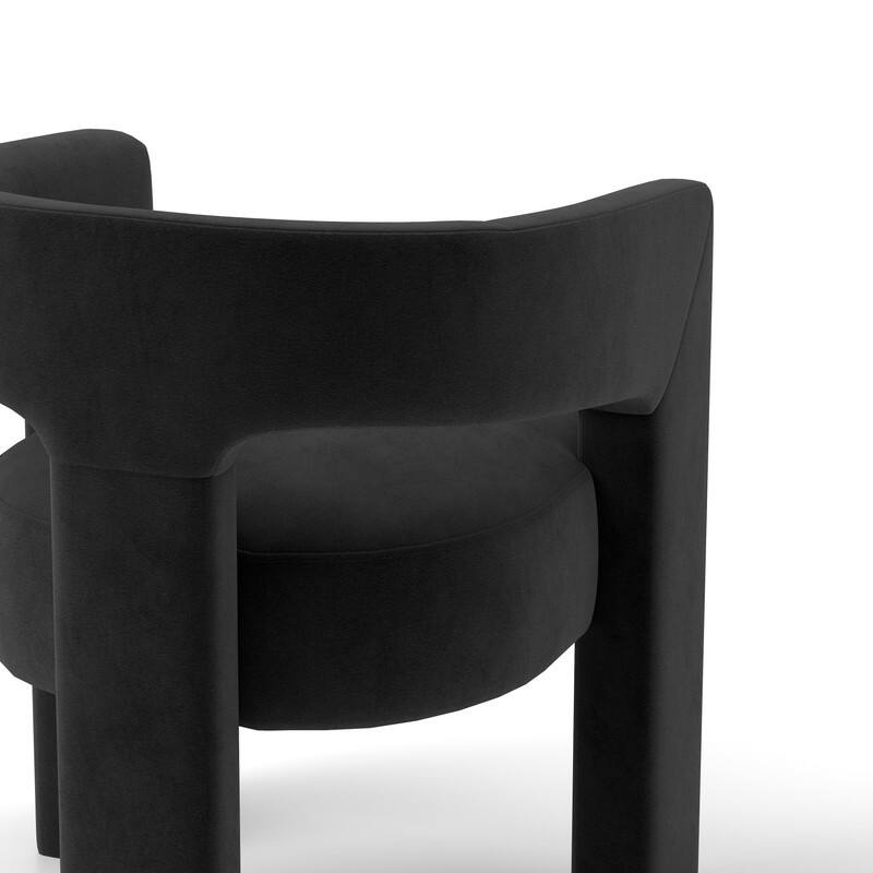 SEYNAR Modern Glam Velvet Upholstered Dining Chair, Open-Back Accent Chair Set of 4