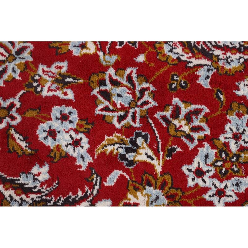 Kashan Turkish Area Rug Machine-Made Oriental Red Carpet - 9'7" x 12'6"