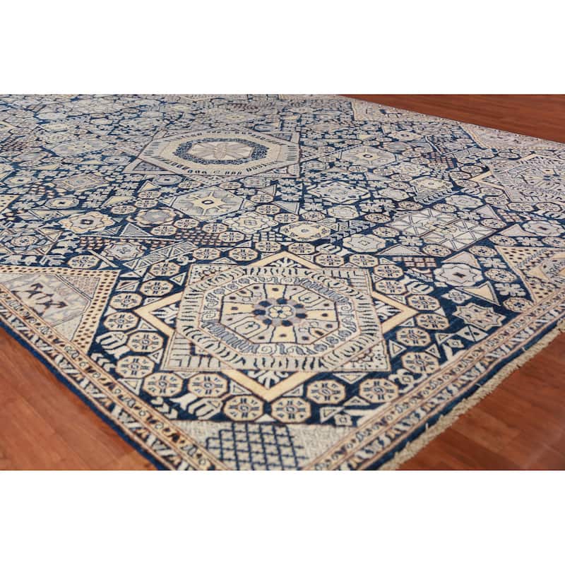 Vegetable Dye Ziegler Oriental Rug Handmade Wool Carpet - 7'9"x 9'9" - 7'9"x 9'9" - Blue