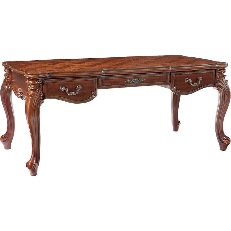 Executive Desk Cherry Oak Finish, Office Desk with Storage, Home Office Furniture