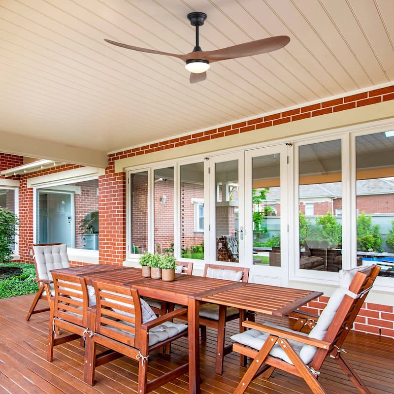 Sofucor 60"Ceiling Fan with Light and Remote Control,Outdoor/Indoor High CFM Quiet 3 ABS Blades for Patio,Porch,Farmhouse,Gazebo