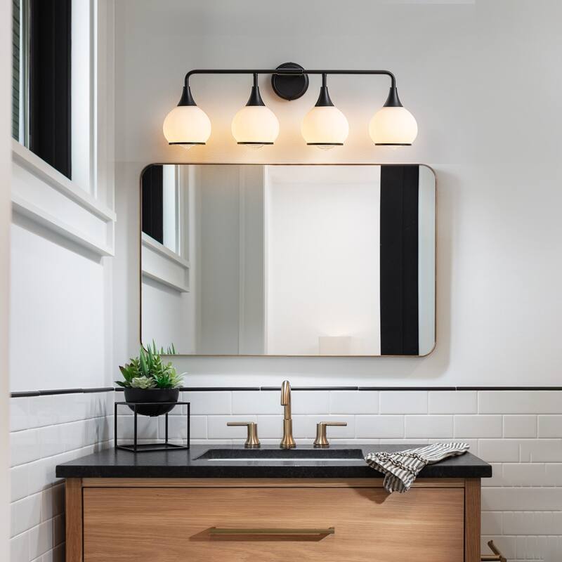 Modern Vanity Lights Dimmable Bathroom Light Fixtures with Glass Shade