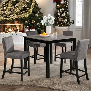 Modern 5-Piece Wooden Counter Height Dining Table Set with 4 ...