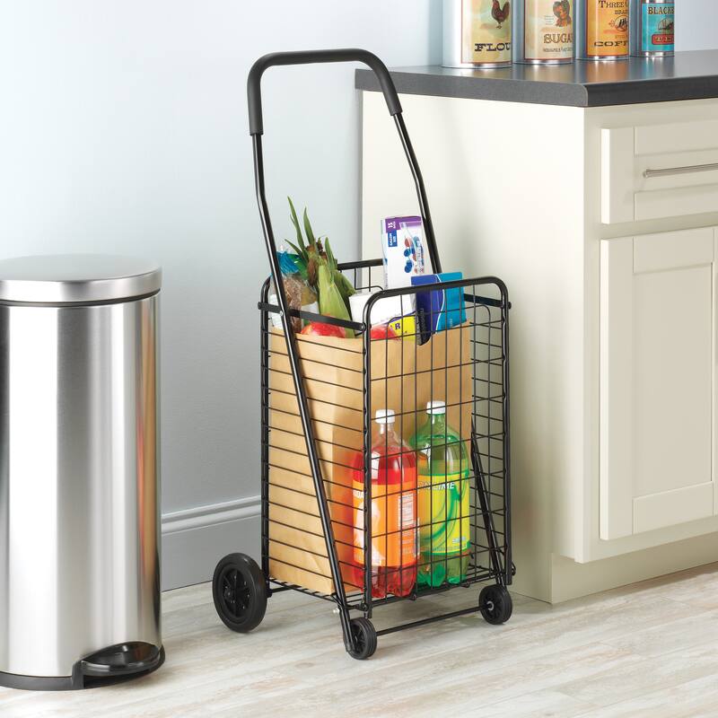 Whitmor Rolling Utility Shopping Cart Black On Sale Bed Bath