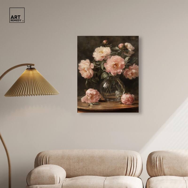 Vintage Velvet Vase Canvas by Art Remedy, Gallery Wrapped