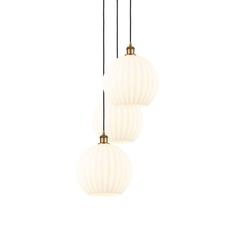 Innovations Lighting 113B-3P-39-19 White Venetian Pendant White - Brushed Brass