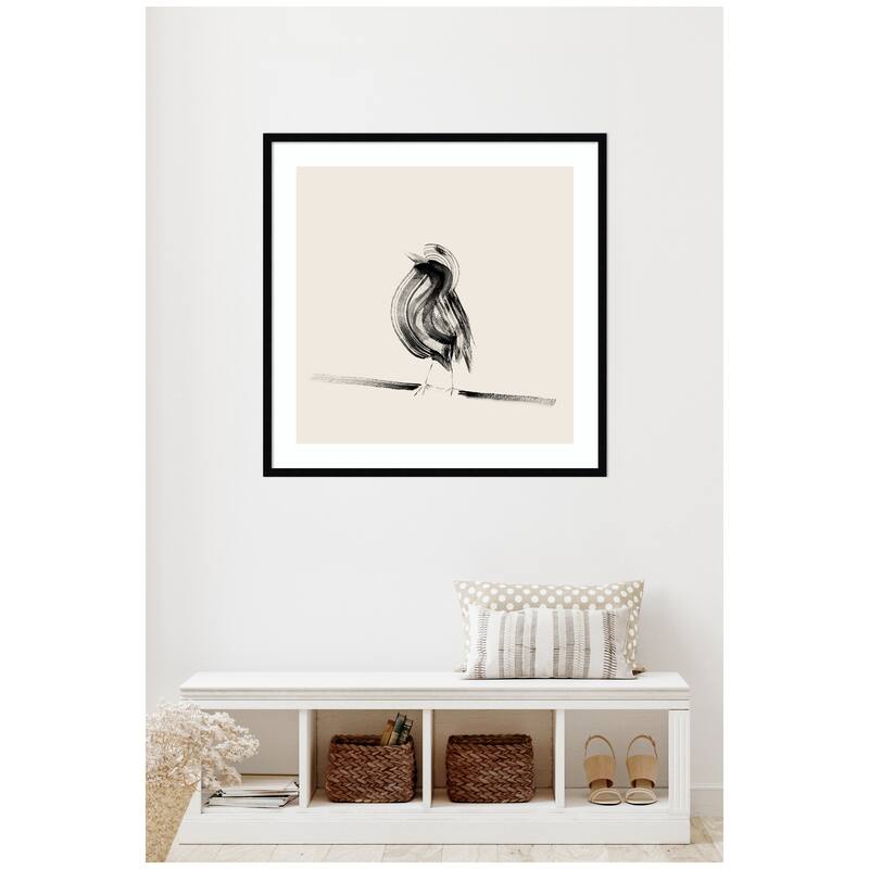 Kate and Laurel Bird on a Branch by Danushka Abeygoda Framed Wall Art Print