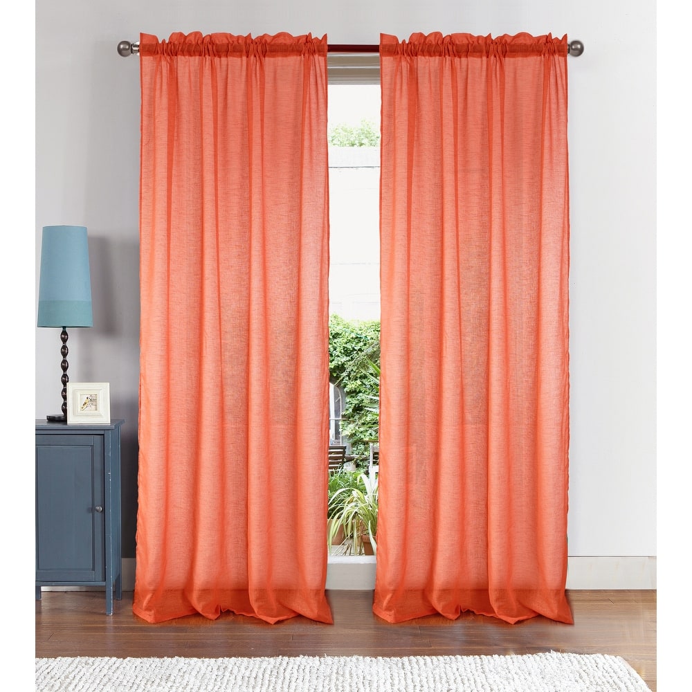 Astro Textured Sheer Window Curtain 90-Inch Rod Pocket