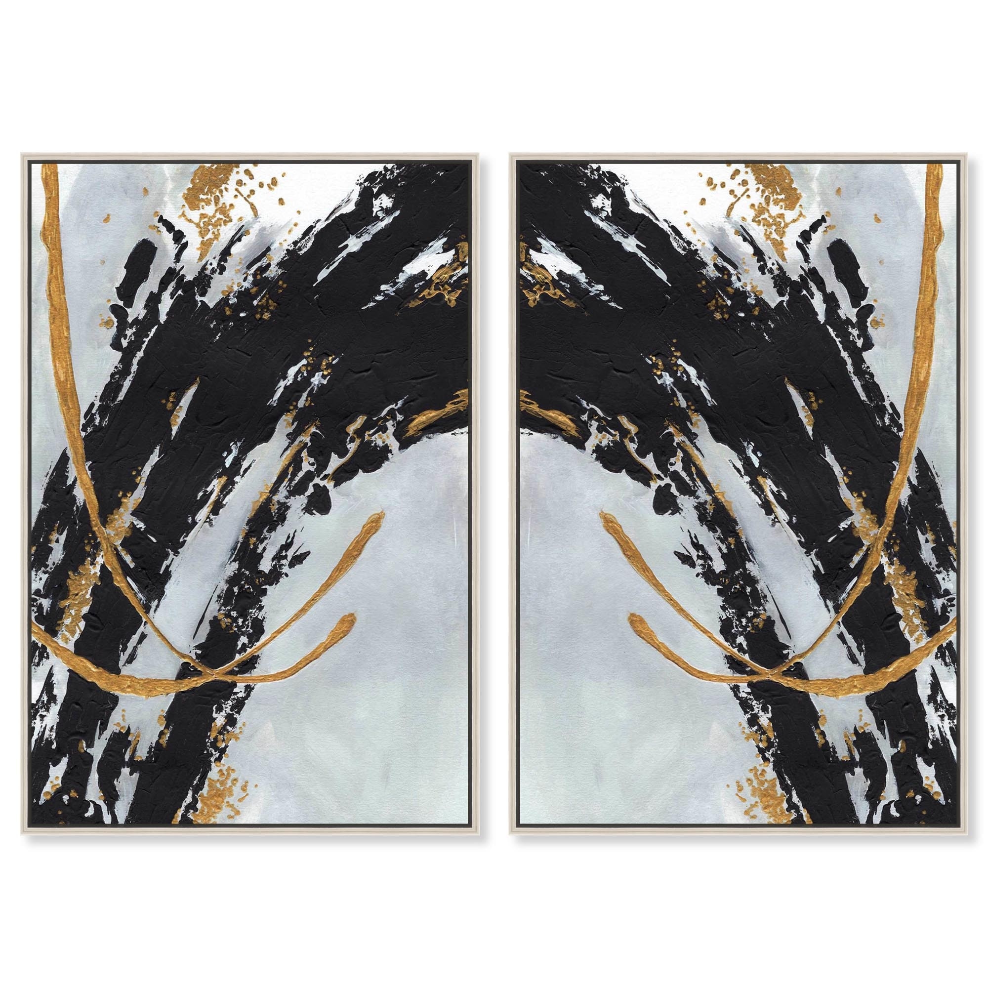 Think gold Set Canvas Set of 2 by Art Remedy