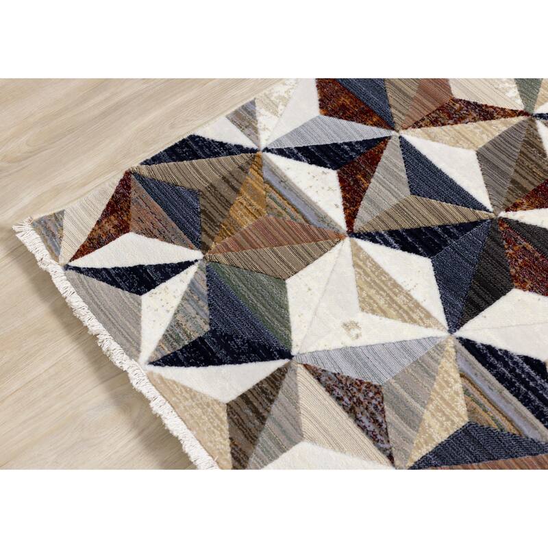 Santiago Collection - Multi Colour Geometric Rug