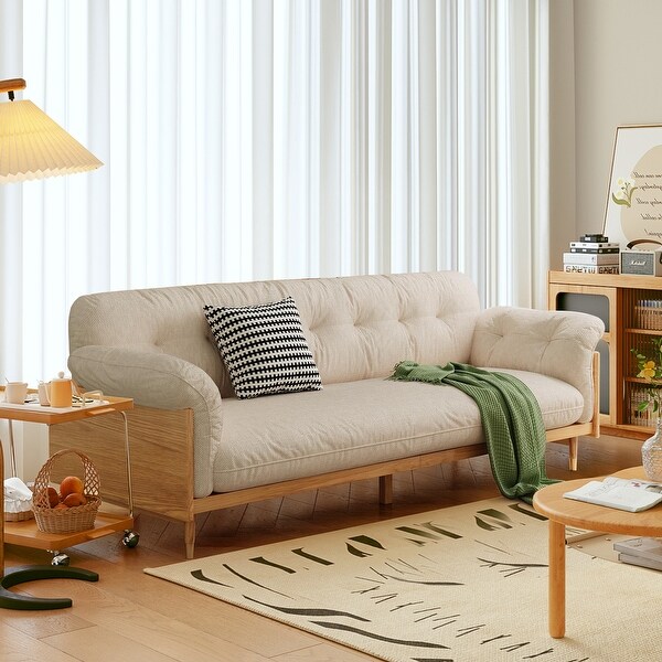 人気の雑貨がズラリ！ JASIWAY Modern 3-Seat Upholstered Cotton Linen Sofa,Beige スツール