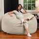 preview thumbnail 33 of 37, Jaxx Basics 5 Foot Large Adult Bean Bag Chair, Oversized with Filler