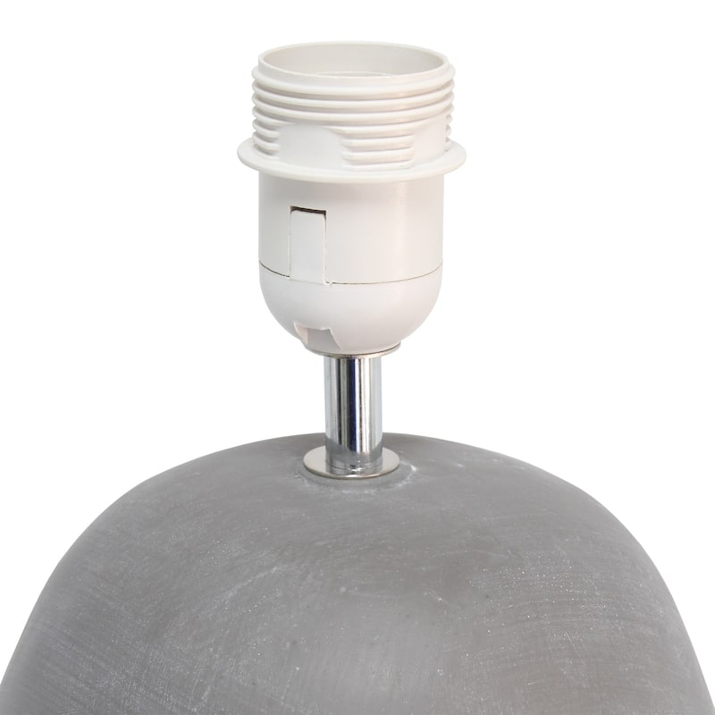16.93" Organic Modern Concrete Table Lamp, For Living Room, Entryway, Bedroom, Minimalist Accent Lighting, Black Shade
