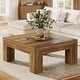 preview thumbnail 22 of 33, 39.4-Inch Square Coffee Table for Living Room, Farmhouse All Wooden Center Table Rustic brown