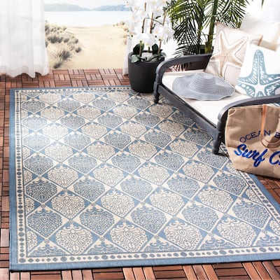 SAFAVIEH Courtyard Evangelina Indoor/ Outdoor Waterproof Patio Backyard Rug