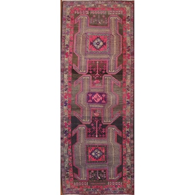 Meshkin Persian Antique Runner Rug Handmade Wool Carpet - 3'7" x 10'6"