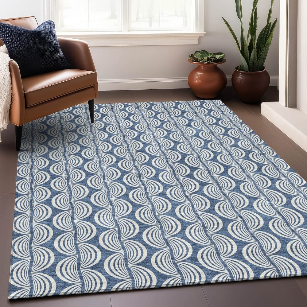 Machine Washable Indoor/ Outdoor Contemporary Chantille Rug