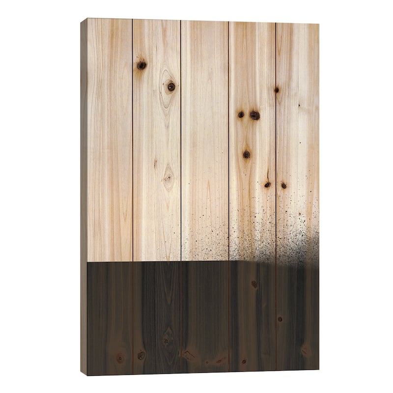 Black Print On Wood by LEEMO - Multi-Color - 26x18x1.5