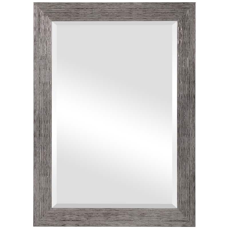 Silver Tones Framed Beveled Mirror
