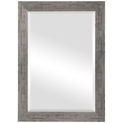 Silver Tones Framed Beveled Mirror