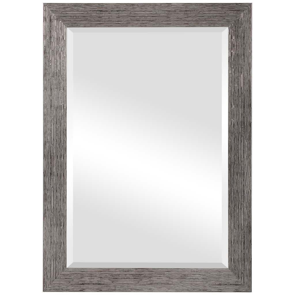 Silver Tones Framed Beveled Mirror