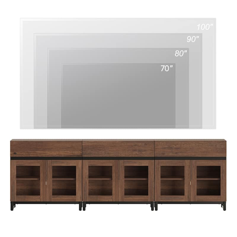 Modern Dresser With Glass Doors, Drawer, And Adjustable Shelf - Multifunctional Storage Cabinet For Living Room Or Bedroom