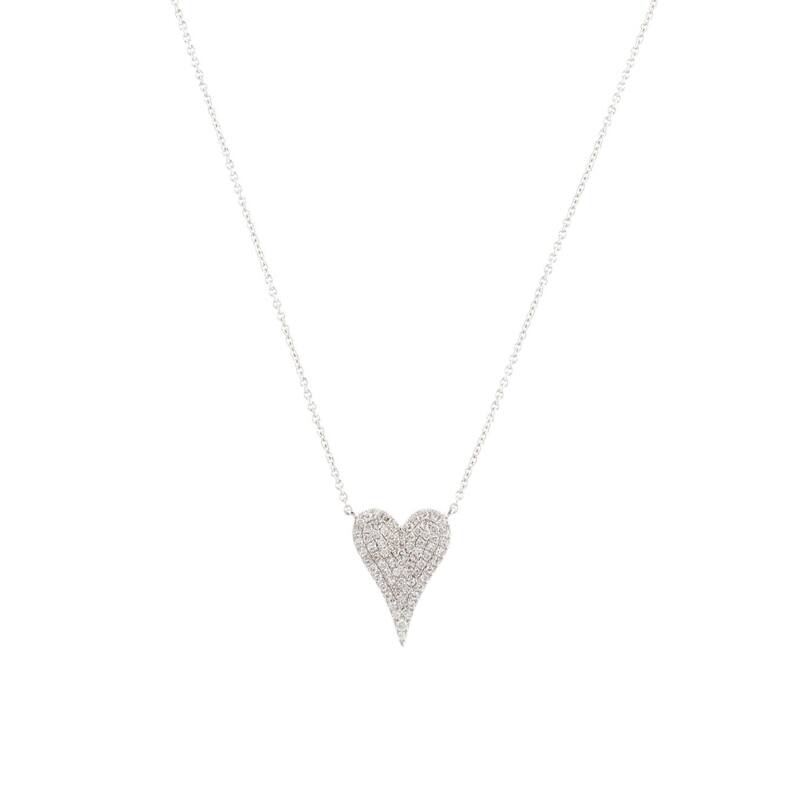 Joelle Collection Joelle Collection Diamond Pave Heart Pendant Necklace 1/5 ct.14K White Gold