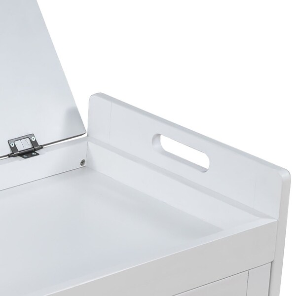 家具 cabinet bench Classic Modern Storage Bench with Two Cabinets and Flip-Top