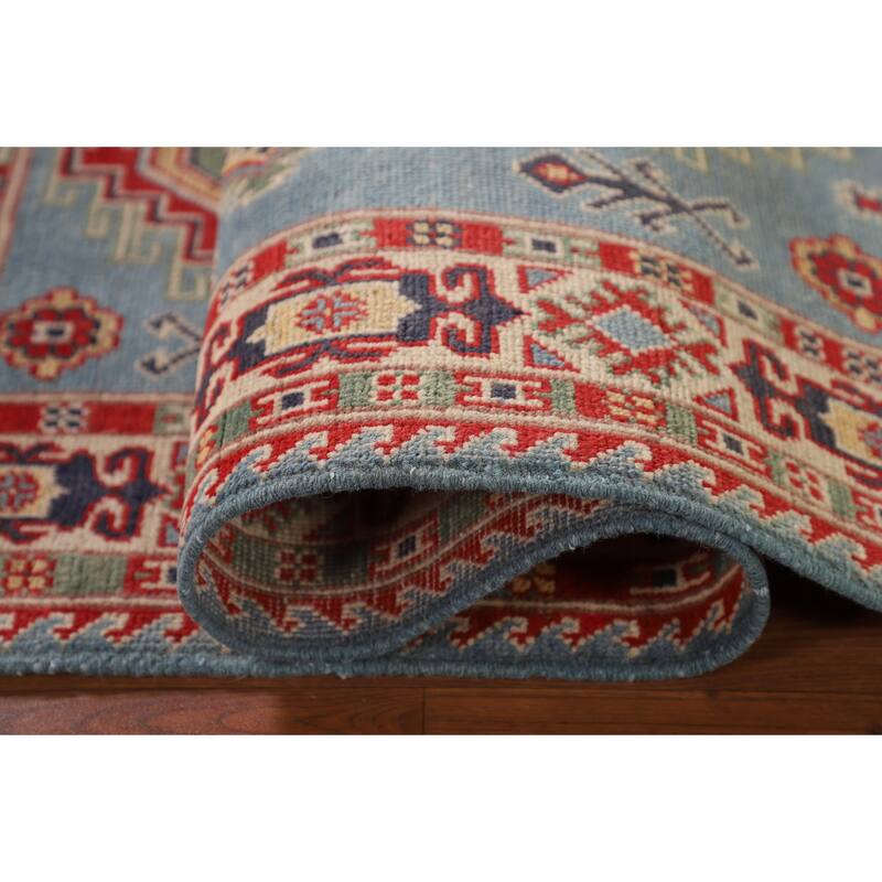 Light Blue Kazak Accent Rug Hand-Knotted Wool Carpet - 3'0"x 5'1"
