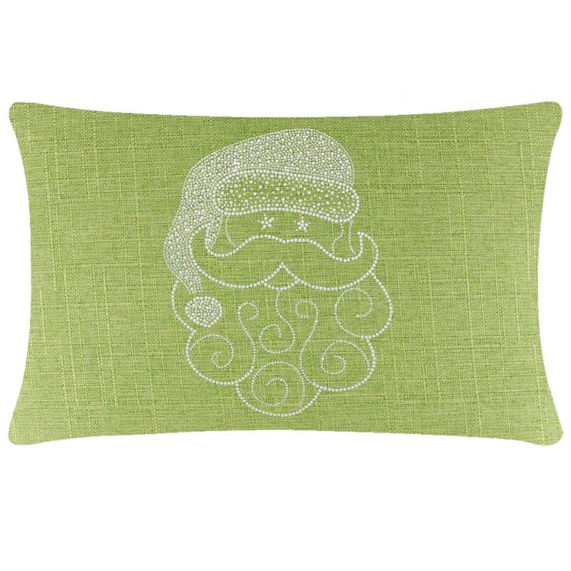 Sparkles Home Santa Rhinestone Pillow - Lime - 14 x 14
