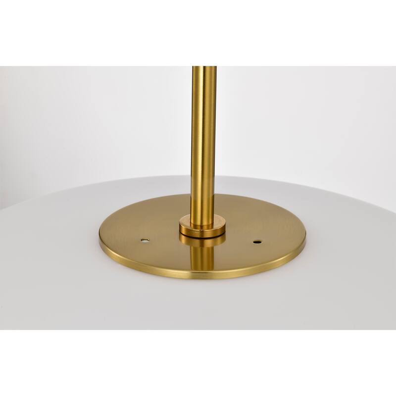 Caio Brass Pendant Light with Oval Disk Frosted Glass Shade