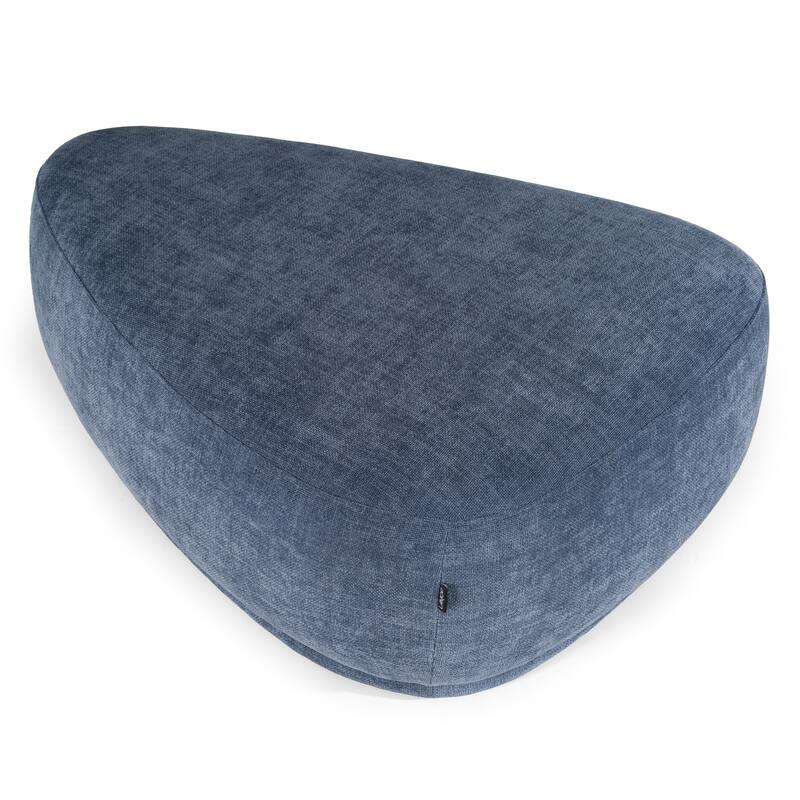 Divani Casa Kinsey Modern Blue Large River Rock Ottoman