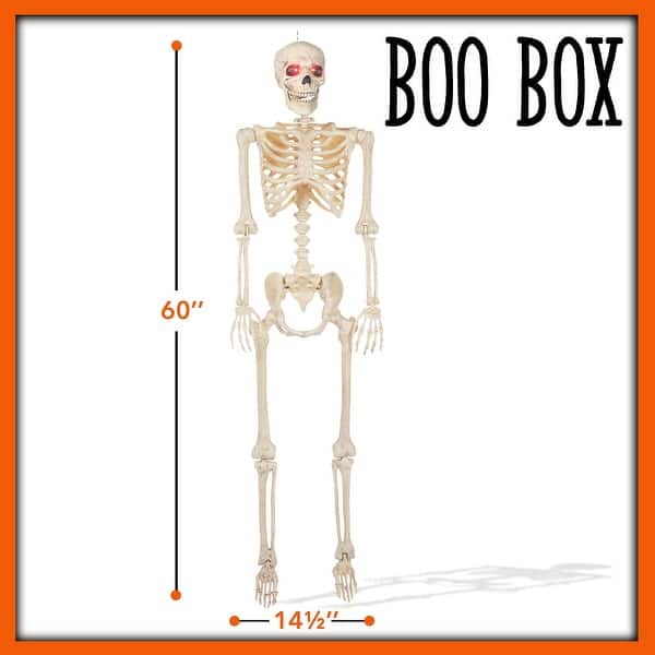 5ft Animated Full Size Halloween Skeleton w Lightup Eyes and Speaker