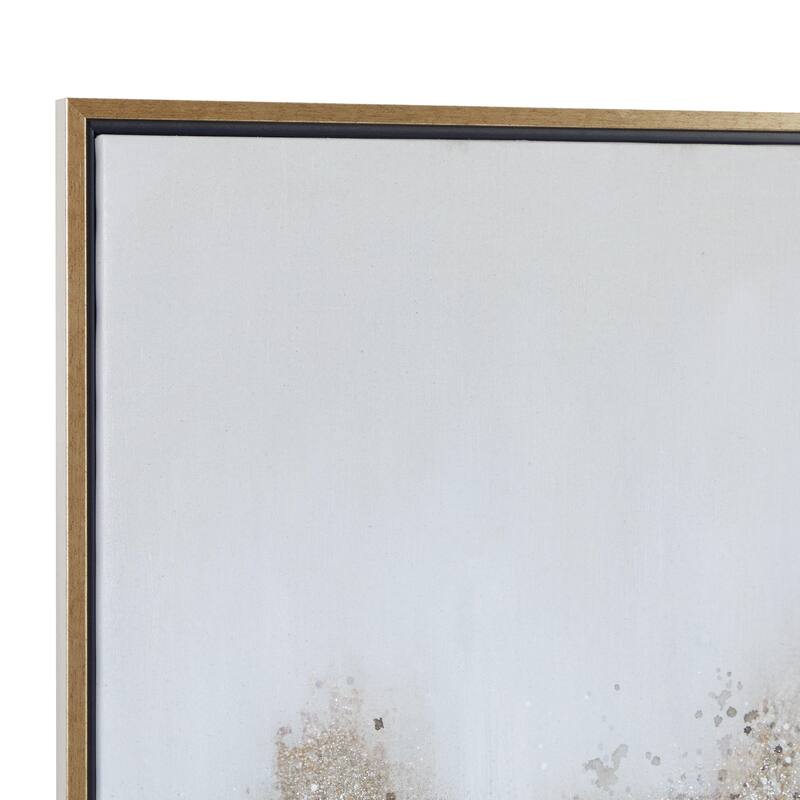 Canvas Geode Glitter Flakes Living Room Framed Wall Art with Gold Frame - Gold - Roche River Decor
