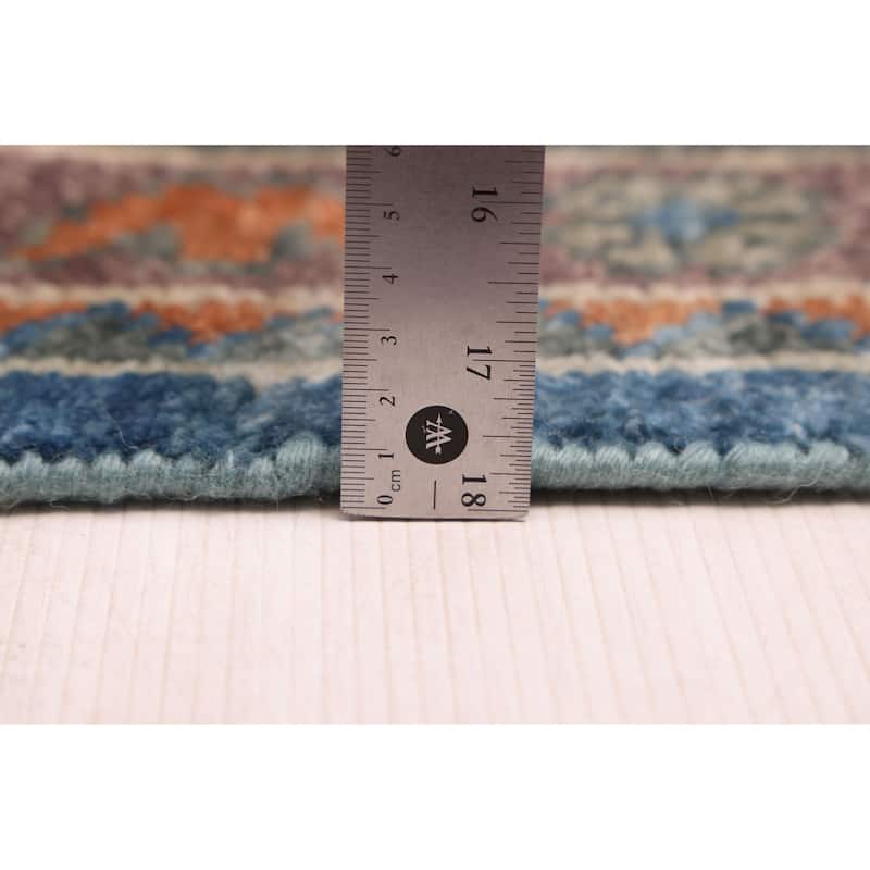 ECARPETGALLERY Hand-knotted Modern Oushak Dark Blue Wool Rug - 9'11 x 14'0