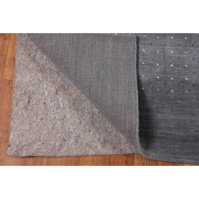 Tribal Gray Gabbeh Indian Area Rug Hand-Knotted Wool Carpet - 8'2" X 10'0"
