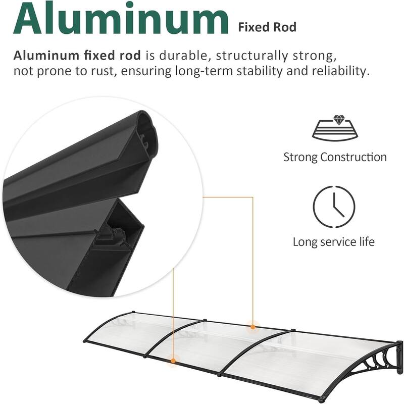 MCombo 40×120 Window Awning with Polycarbonate Board, 4012