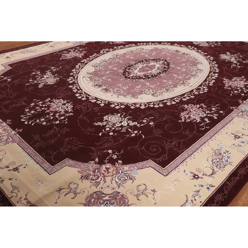Victorian Style Tabriz Turkish Area Rug Machine Made Carpet - 9'8" x 12'11"