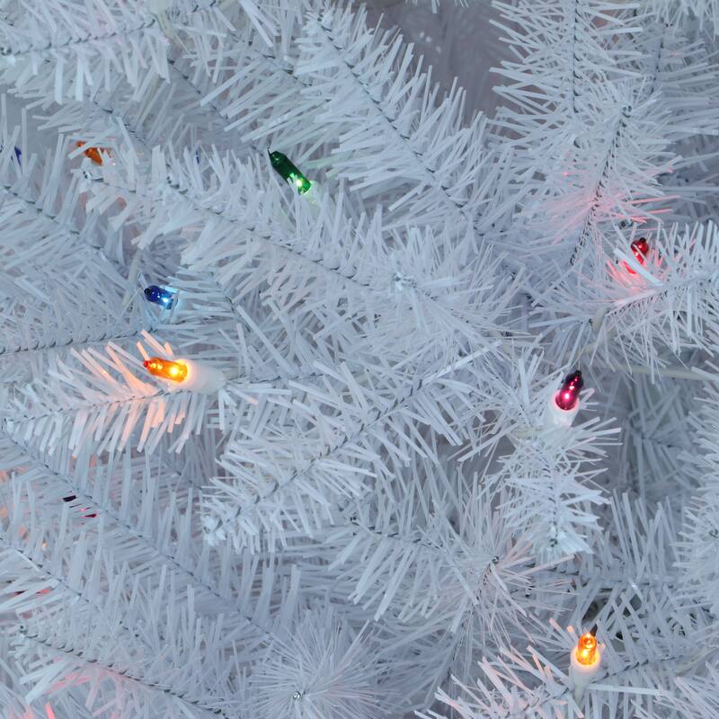 Puleo International Pre-Lit 4.5' Pencil White Fraser Fir Artificial Christmas Tree