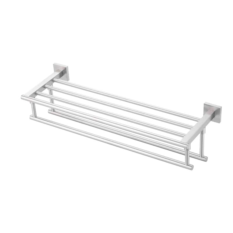 WOWOW Two Towel Holders Wall mounted Towel Rack - 24" - Brushed Nickel