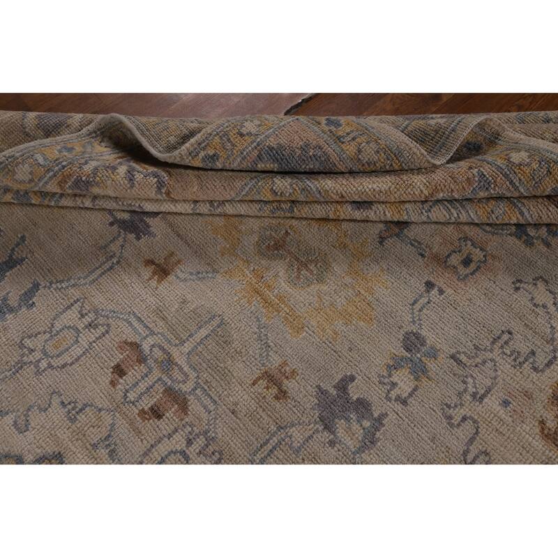 Oriental Vegetable Dye Oushak Turkish Area Rug Handmade Wool Carpet - 5'11"x 8'10"