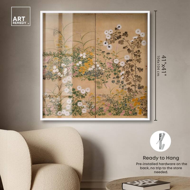 Flowering Plants in Autumn Shadowbox by Art Remedy