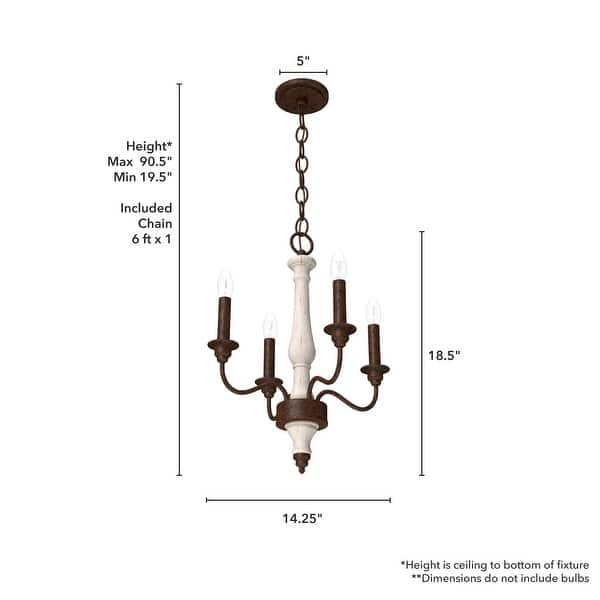 Hunter Teren 6 Light Distressed White Candlestick Chandelier Dining Room Light