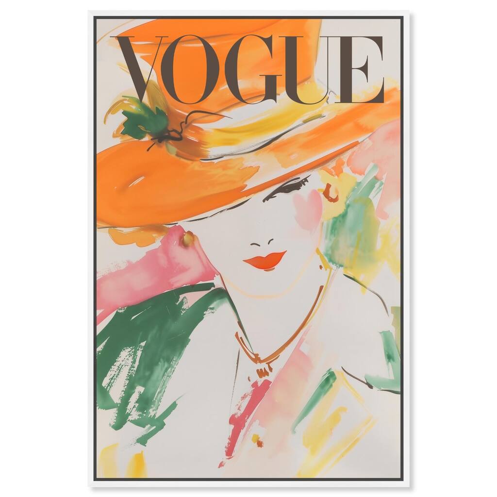 Woman in Hat Cover Canvas by Art Remedy